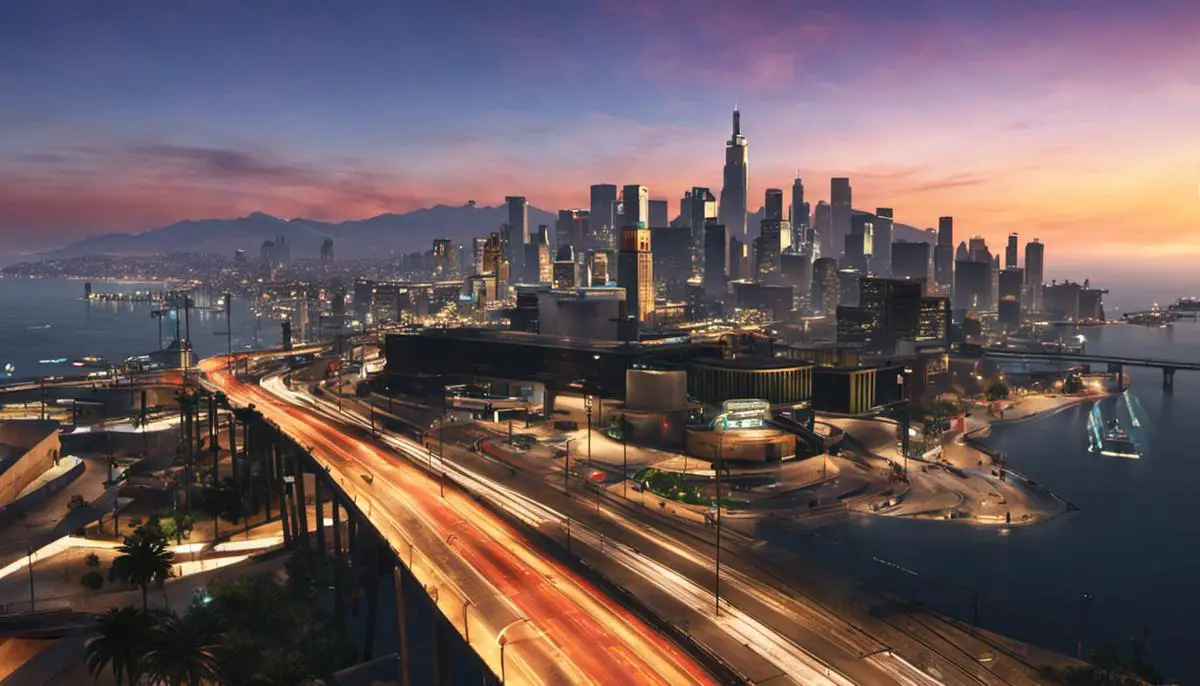 Image: A screenshot of Grand Theft Auto V showcasing the vibrant cityscape and exciting gameplay.